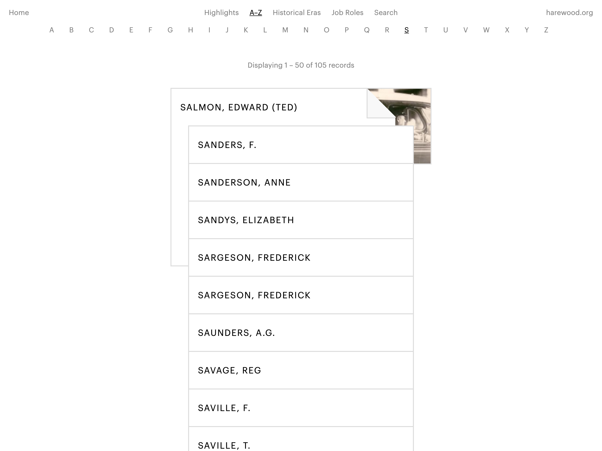 A to Z directory of surnames